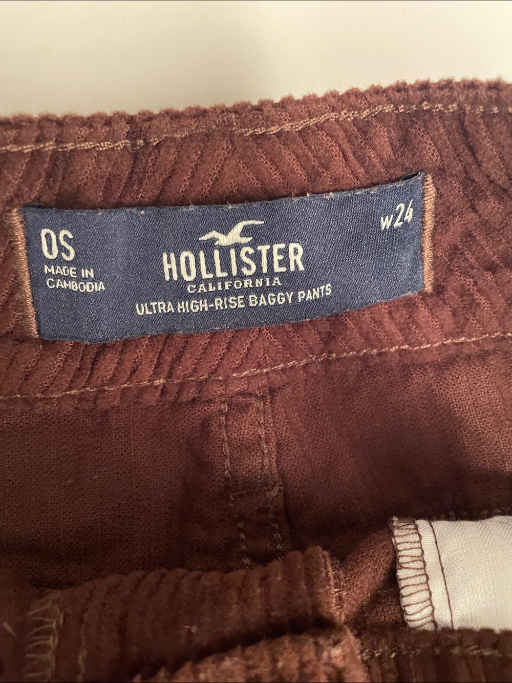 Hollister Brown Corduroy Boot‑Cut Cargo Pants